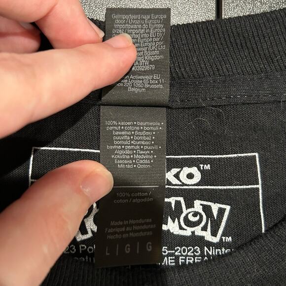 ATSUKO POKEMON New Black Long Sleeve Graphic Tee Size L - Picture 5 of 7